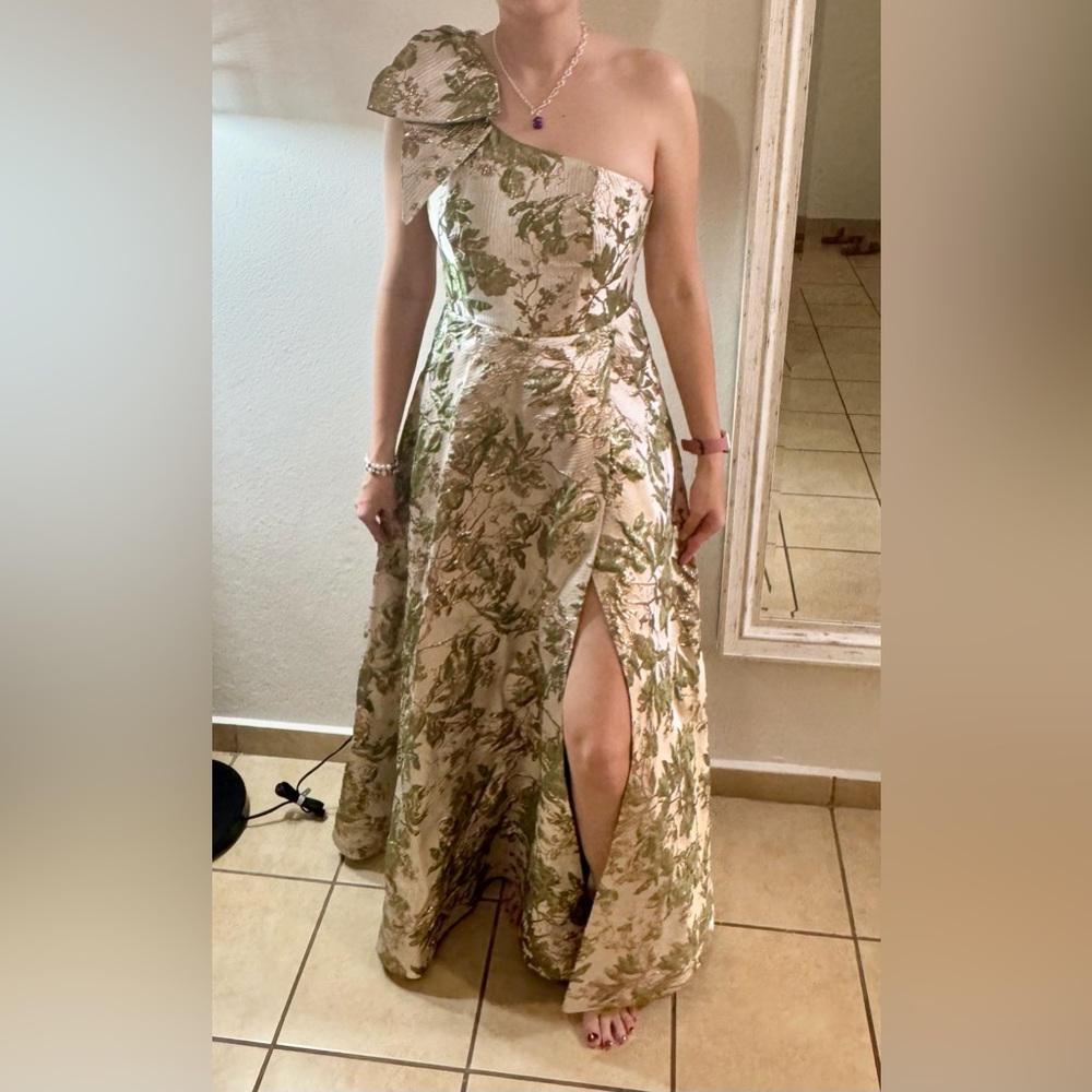 Elegant Floral One-Shoulder Dress